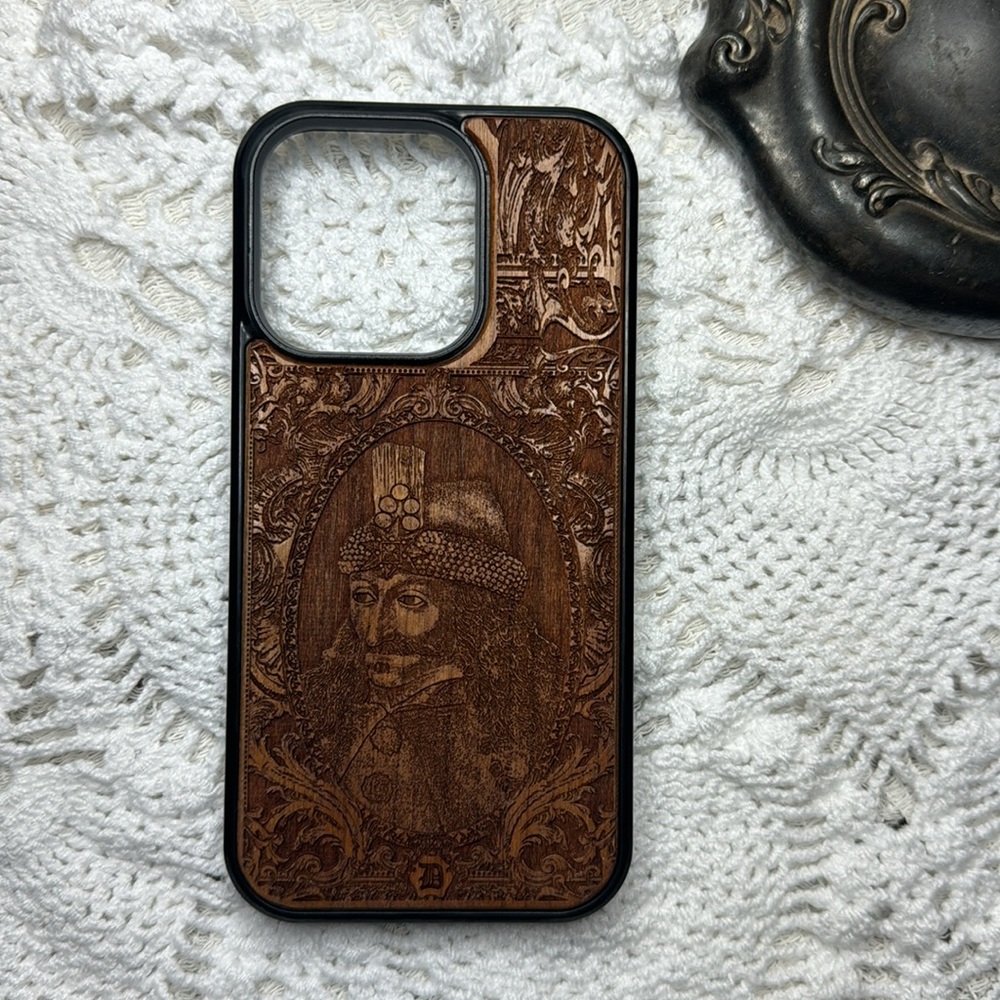 “VLAD THE IMPALER DRACULA” WOOD PHONE CASE BY ENGRAVER’S DUNGEON